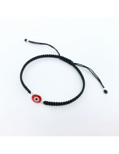 Pulsera Plata Macrame Negro...