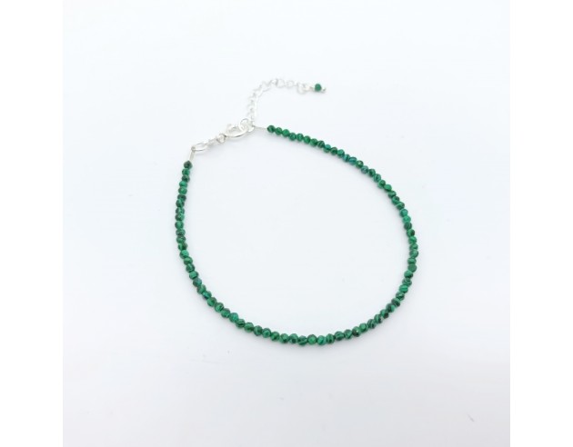 Pulsera Plata Bolas Malaquita
