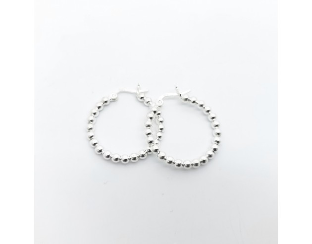 Pendientes Plata Aro Bolas Lisas 22 mm