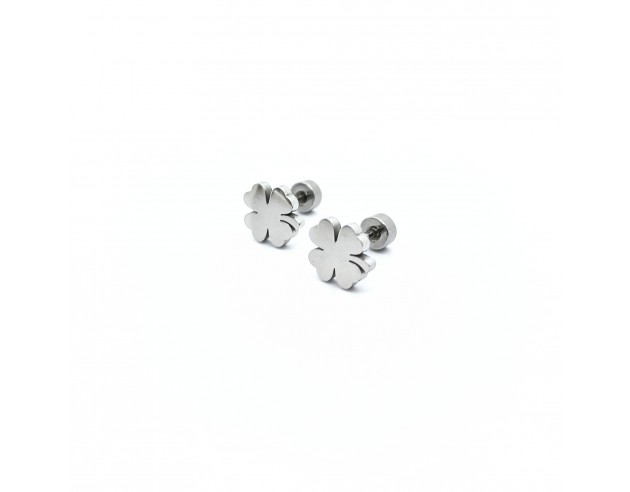 Pendientes Piercing Acero Trebol