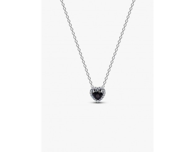 Collar Pandora Corazón Elevado Negro...