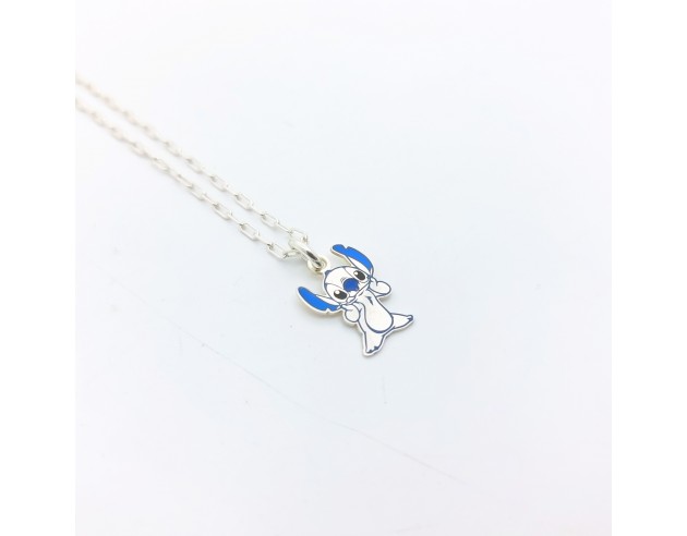 Colgante y Cadena Plata Stitch Esmalte