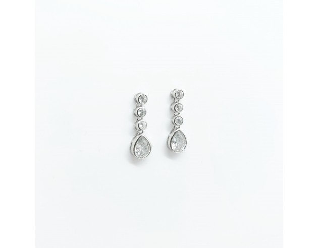 Pendientes Plata Largos Tres Chatones...