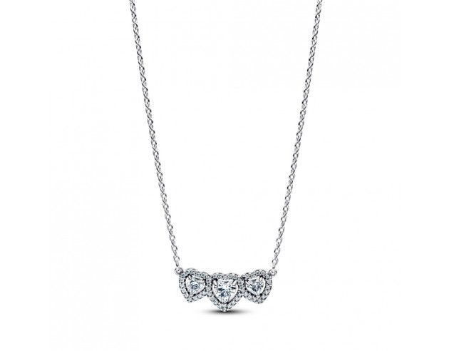 Collar Pandora Triple Halo Corazón...