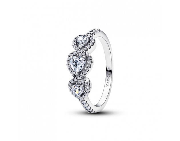 Anillo Pandora Triple Halo Corazón...