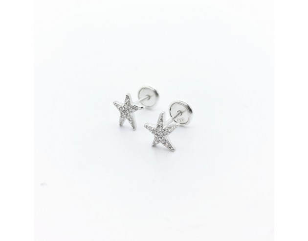 Pendientes Plata Estrella Cuajada...