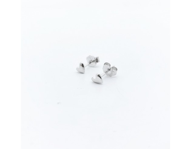 Pendientes Plata Corazón Liso Mini