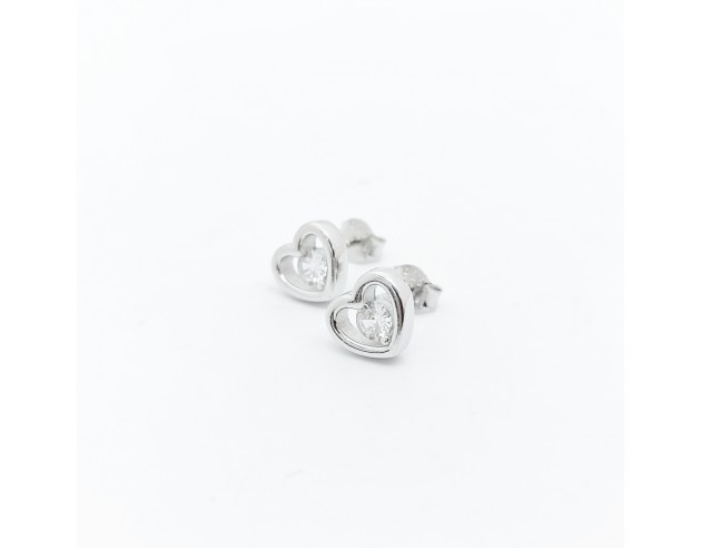 Pendientes Plata Corazón Circonita...