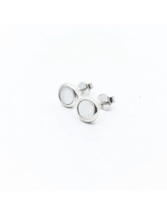 Pendientes Plata Círculo Nacar