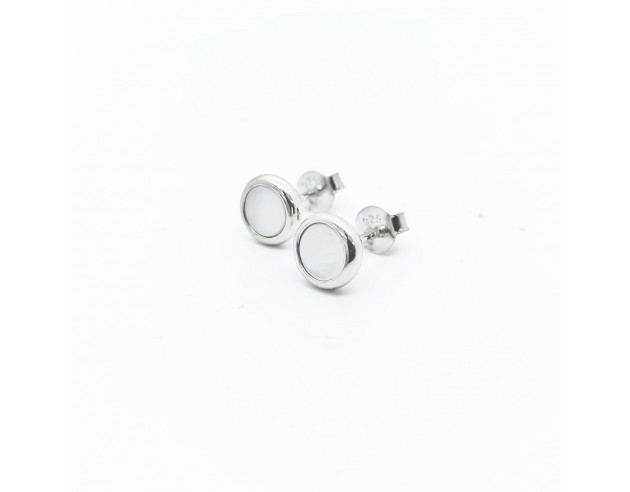 Pendientes Plata Círculo Nacar