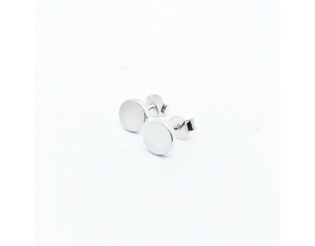 Pendientes Plata Circulo Liso Brillo