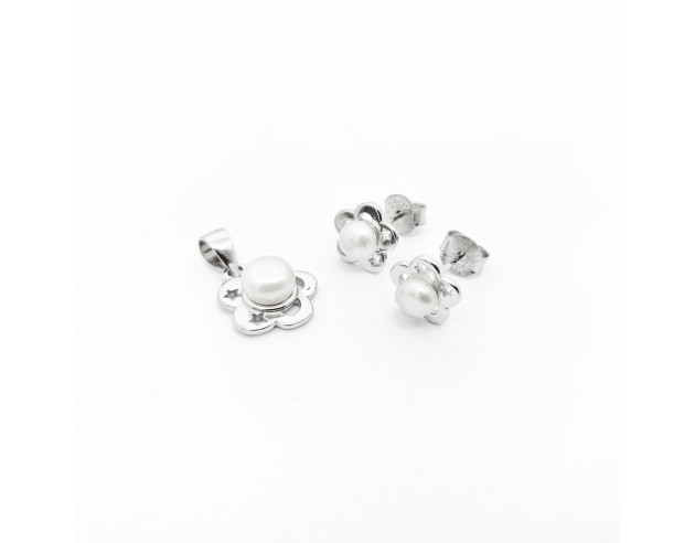 Juego Plata Pendientes y Colgante...