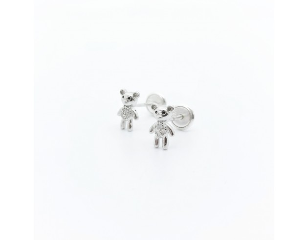 Pendientes Plata Motivo Osito Circonitas