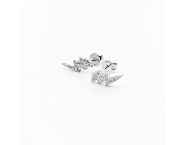Pendientes Plata Motivo Rayo Doble...