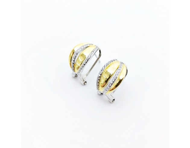 Pendientes Plata Bicolor Forma...