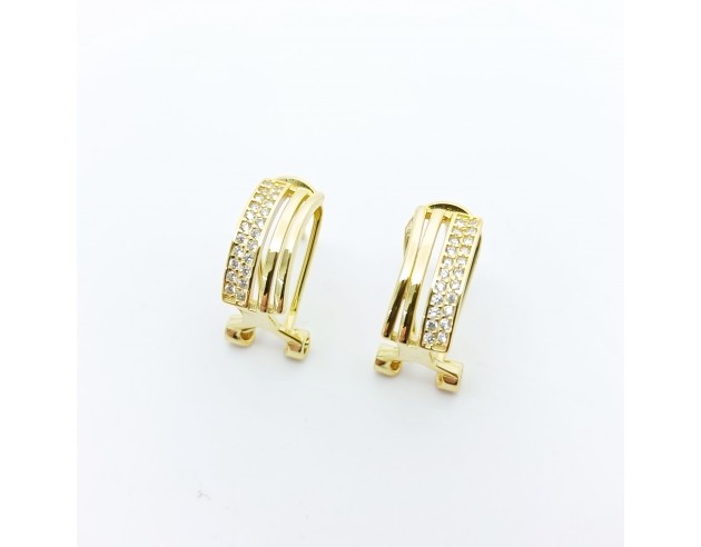 Pendientes Plata Dorada Rectangulares...