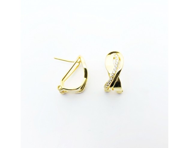 Pendientes Plata Dorada Forma 8...
