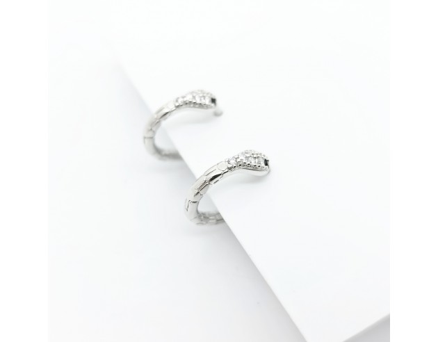 Pendientes Plata Aro Forma Serpiente...