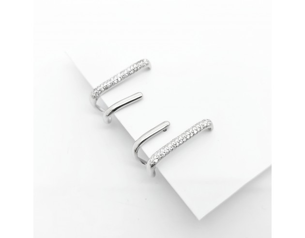 Pendientes Plata Tipo Doble Grapa...
