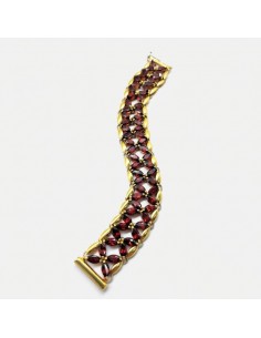 Pulsera Oro Ancha Granates