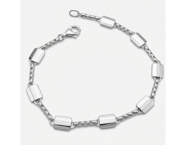 Pulsera Oro Blanco Rectangulos