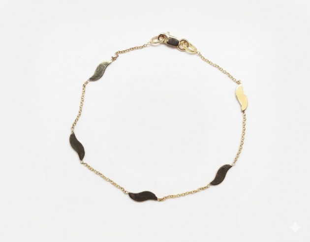 Pulsera Oro Ondas Planas