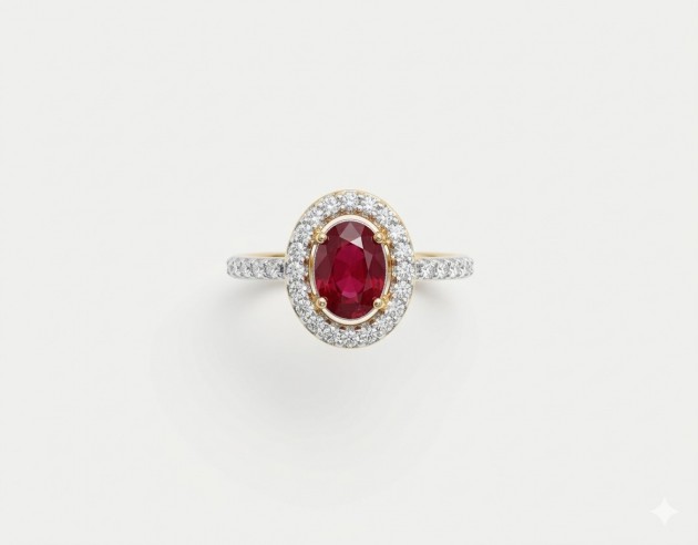Sortija Oro Rubi Oval