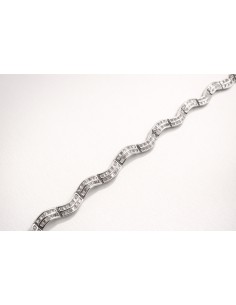Pulsera Oro Blanco Ondas...