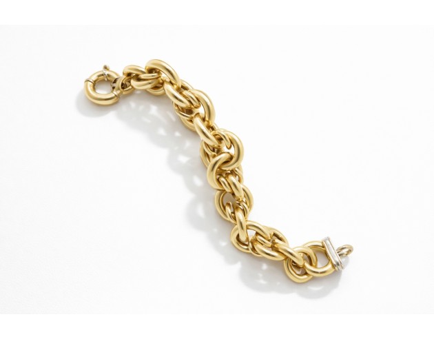 Pulsera Oro Bicolor Círculos