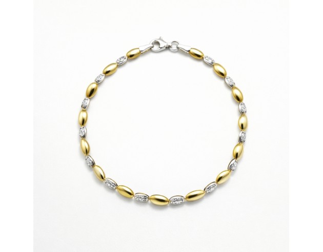 Pulsera Oro Bicolor Granos