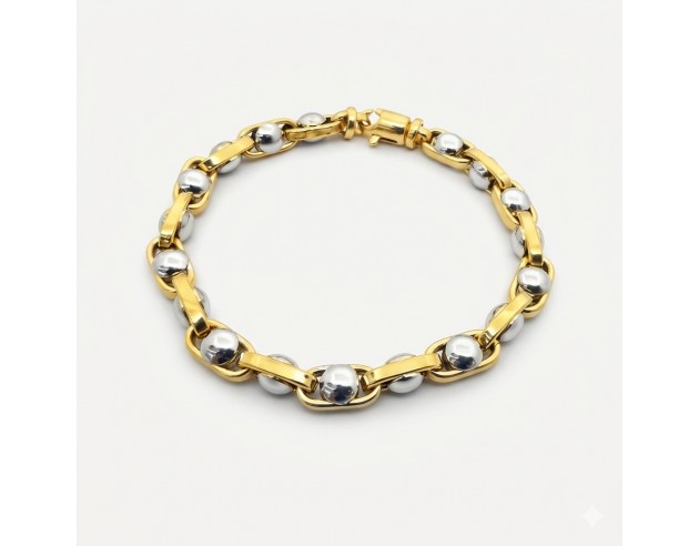 Pulsera Oro Bicolor Eslabones