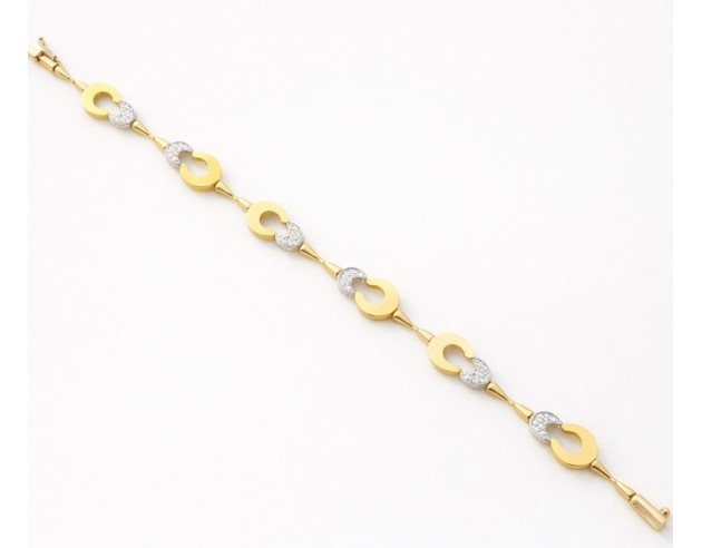 Pulsera Oro Bicolor Eslabón Ocho...