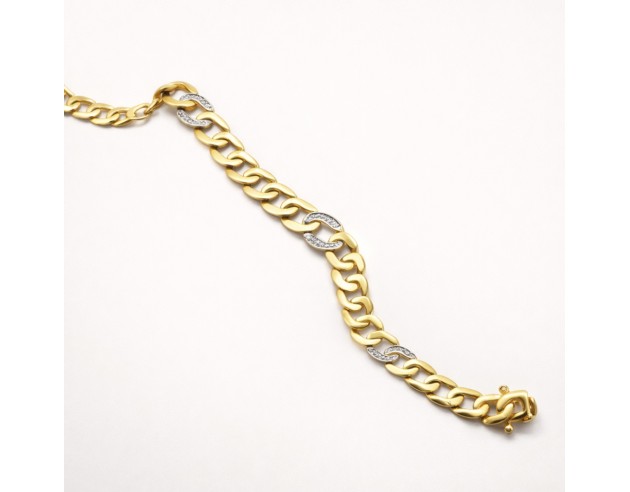 Pulsera Oro Bicolor Bilbaina Plana
