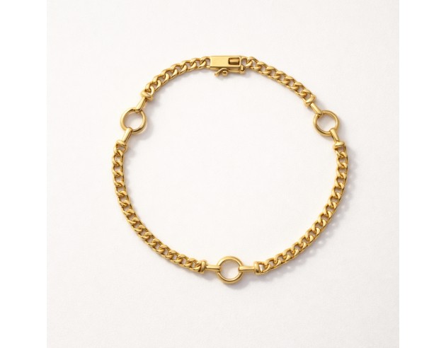 Pulsera Oro Barbada Tres Círculos