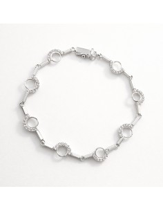 Pulsera Oro Blanco Círculos...