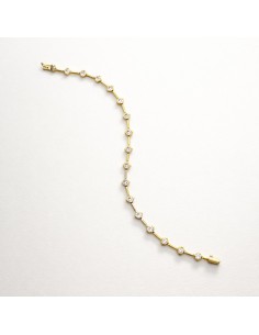 Pulsera Oro Bicolor Flores...