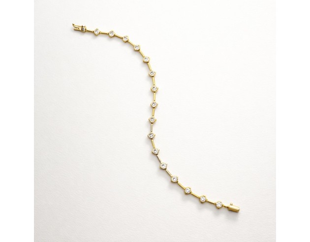 Pulsera Oro Bicolor Flores con...
