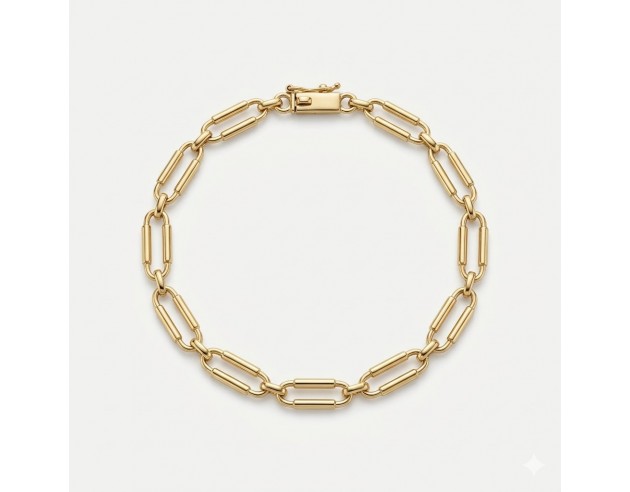 Pulsera Oro Eslabones Ovalados