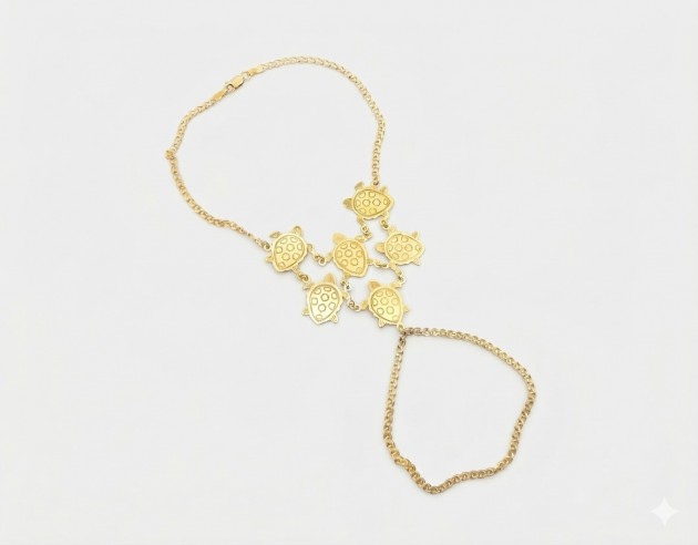 Pulsera Pasamanos Oro Seis Tortugas