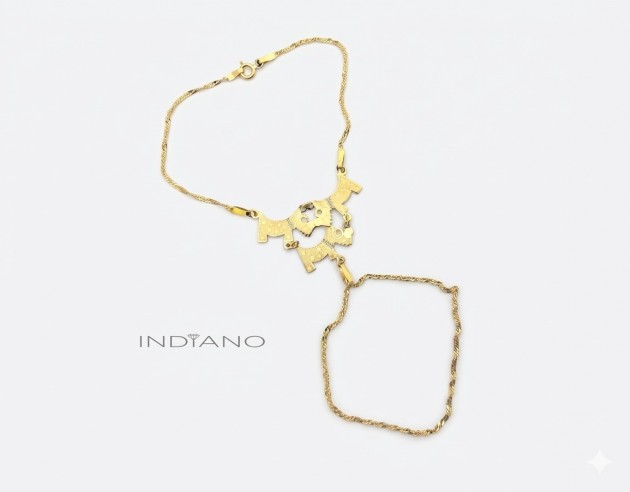 Pulsera Oro Pasamanos 3 Perros