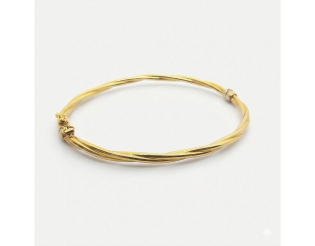Pulsera Oro Media Caña Retorcida Brillo