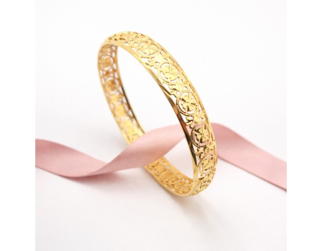 Pulsera Oro Media Caña Calada Maciza