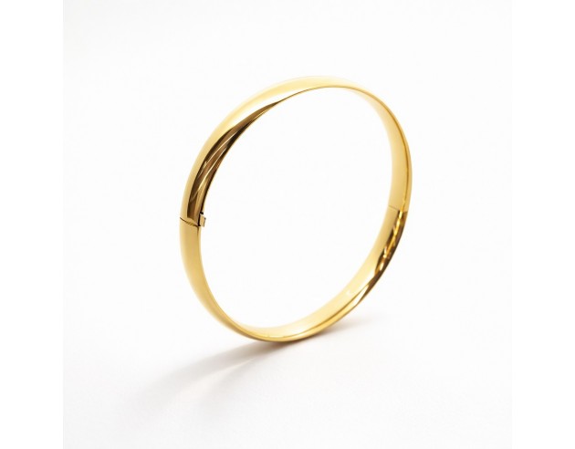 Pulsera Oro Media Caña Oval Ancha Lisa