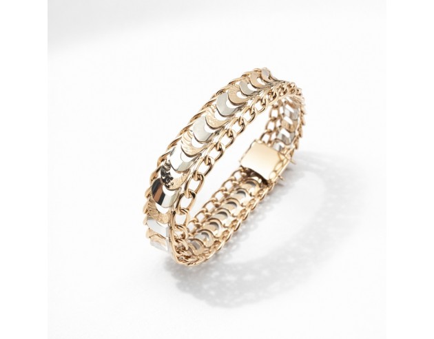 Pulsera Oro Princesa Bicolor Ondas