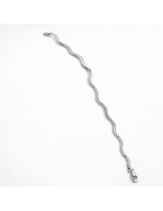 Pulsera Oro Blanco Ondas...