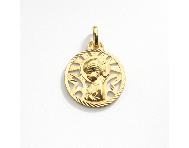 Medalla Oro Redonda Calada Virgen...
