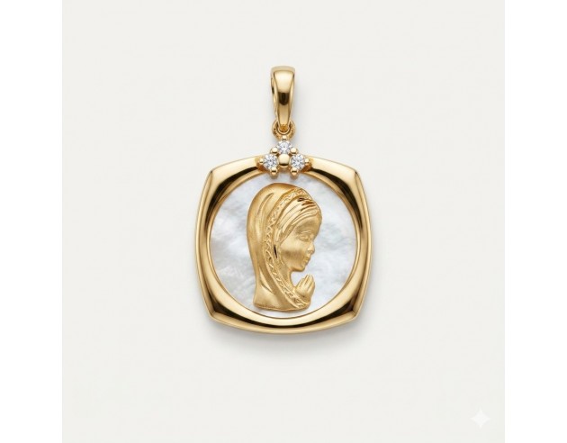 Medalla Oro Nacar Virgen