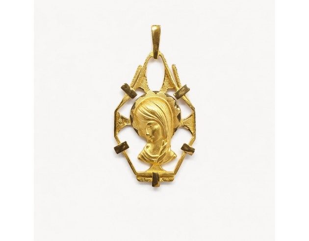 Medalla Oro Virgen Niña Calada