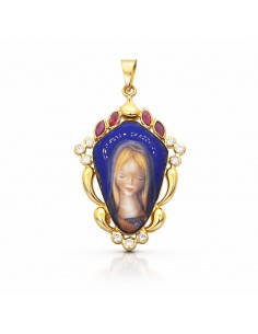 Medalla Oro Esmalte Virgen...