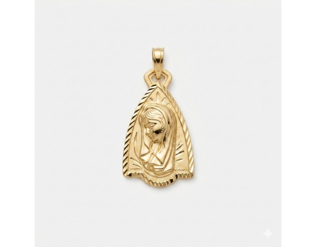 Medalla Oro Triangular Virgen Niña...